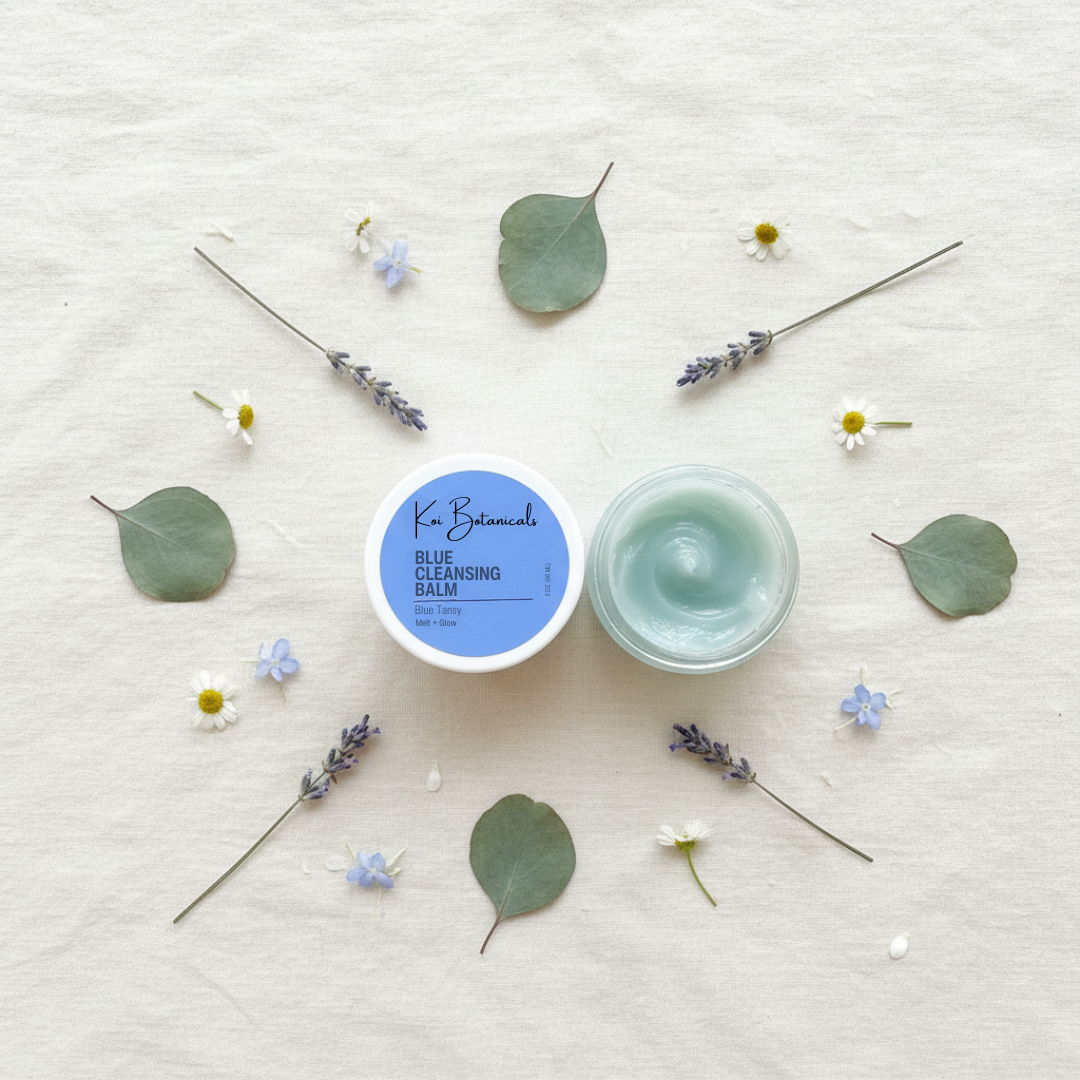 BLUE CLEANSING BALM | One scoop, day erased - clean skin in seconds - Koi Botanicals 2.0 oz