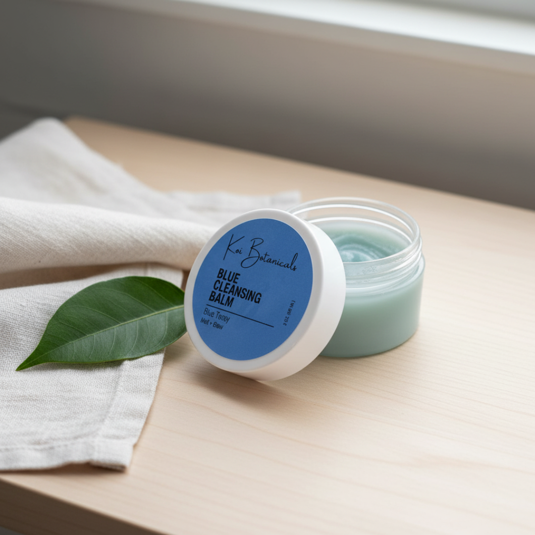 BLUE CLEANSING BALM | One scoop, day erased - clean skin in seconds - Koi Botanicals 2.0 oz