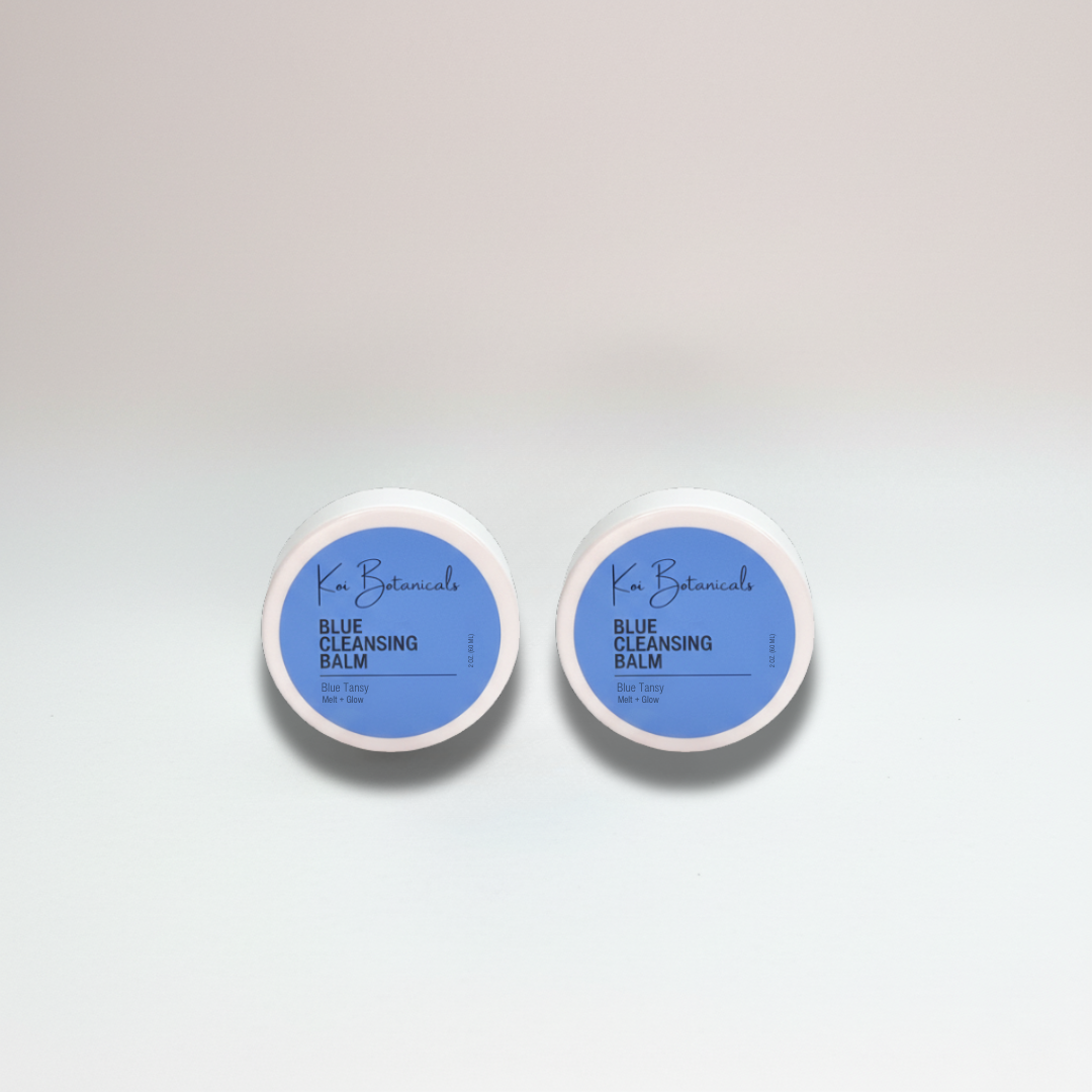 BLUE CLEANSING BALM | One scoop, day erased - clean skin in seconds - Koi Botanicals 2.0 oz Duo