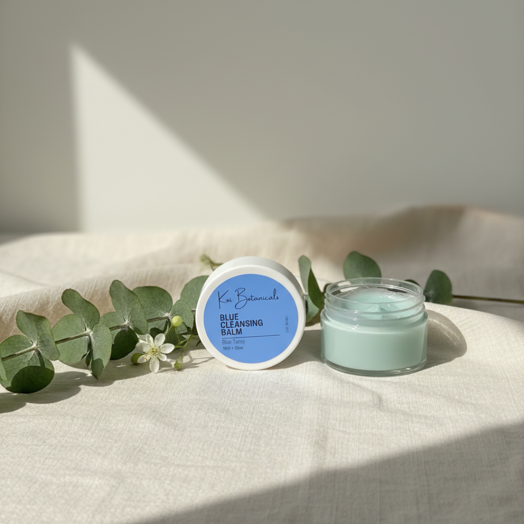 BLUE CLEANSING BALM | One scoop, day erased - clean skin in seconds - Koi Botanicals 2.0 oz