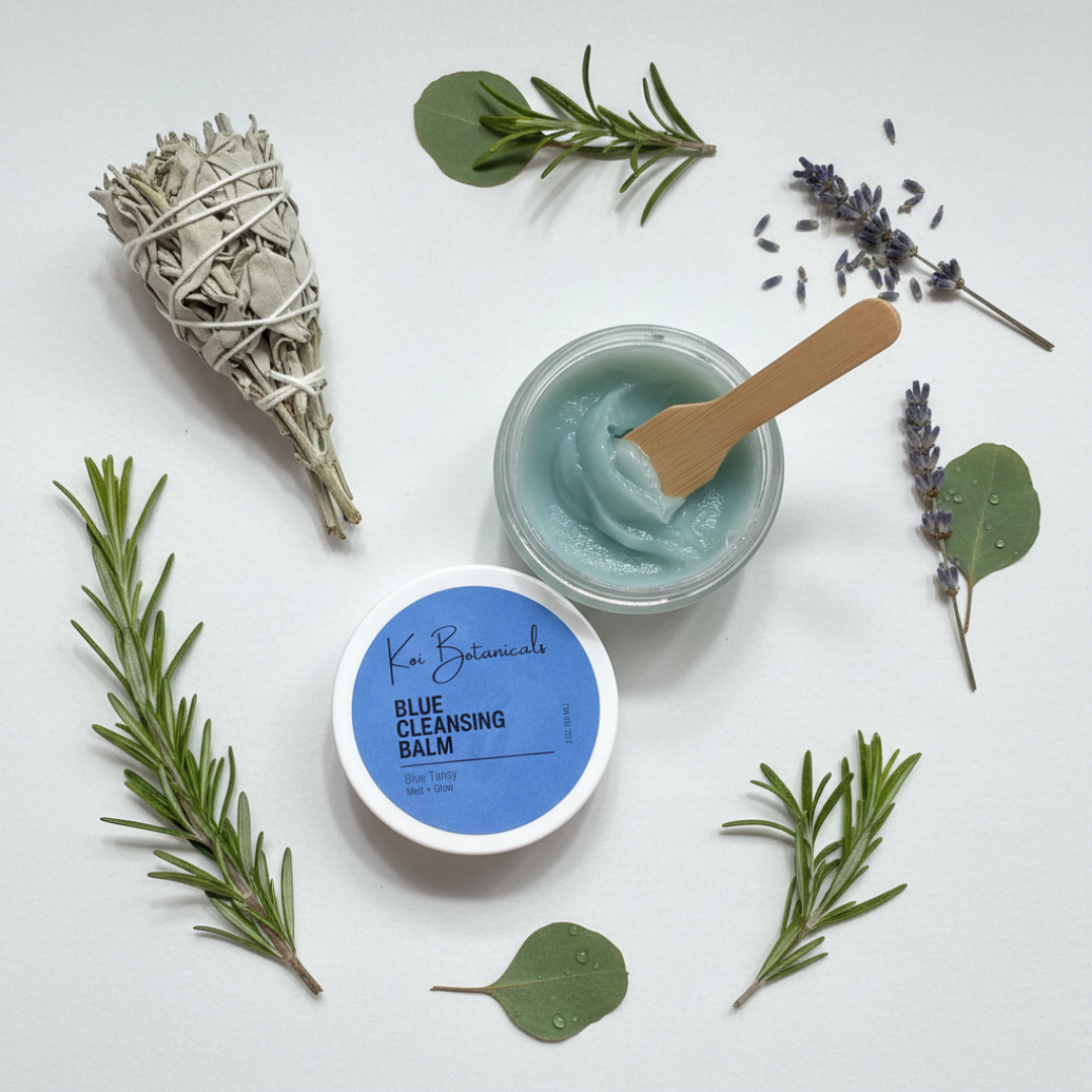 BLUE CLEANSING BALM | One scoop, day erased - clean skin in seconds - Koi Botanicals 2.0 oz