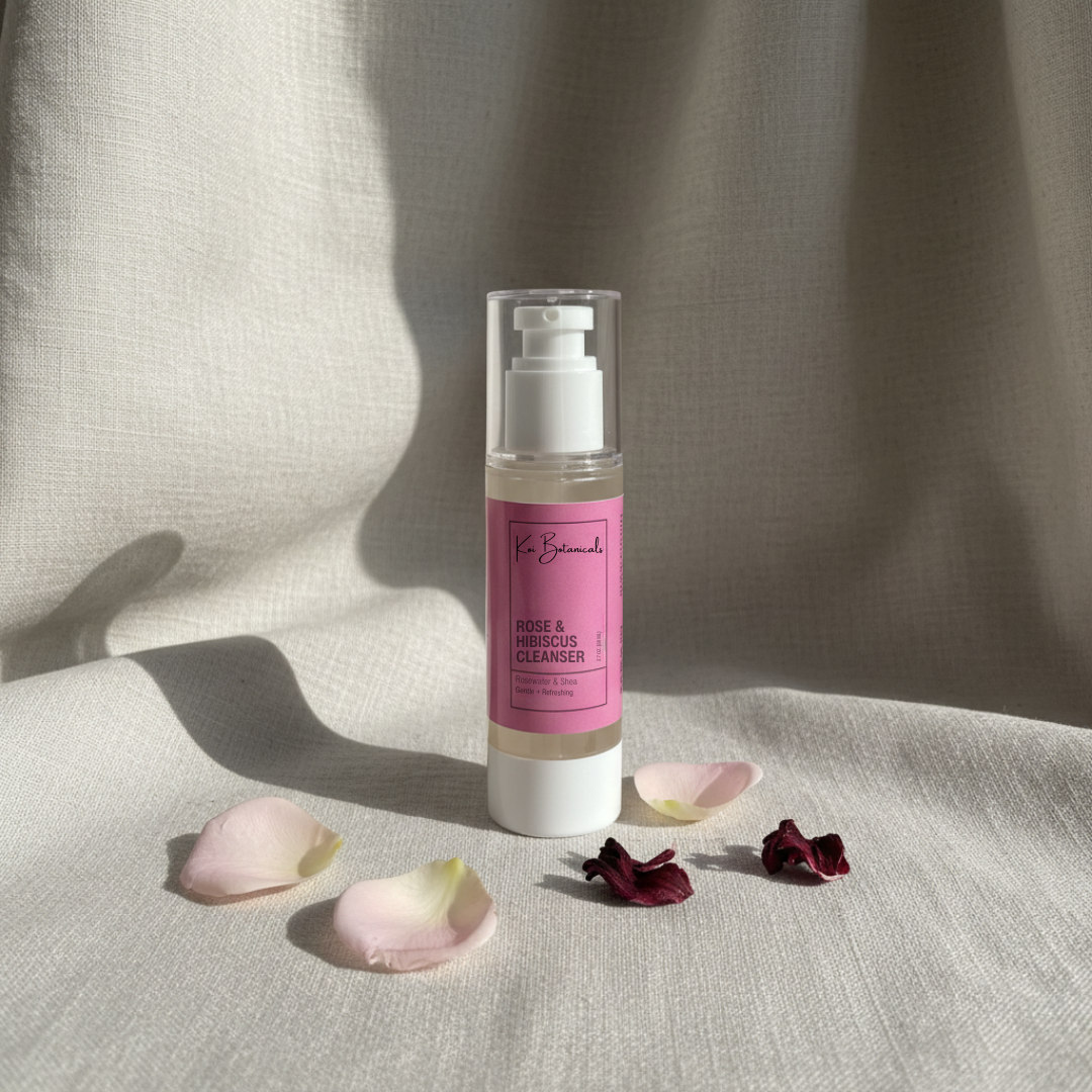 ROSE & HIBISCUS CLEANSER | Hydrating cleanse that lifts buildup & leaves a soft glow - Koi Botanicals 2.7oz.