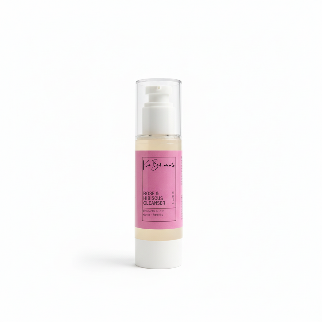 ROSE & HIBISCUS CLEANSER | Hydrating cleanse that lifts buildup & leaves a soft glow - Koi Botanicals 2.7oz.