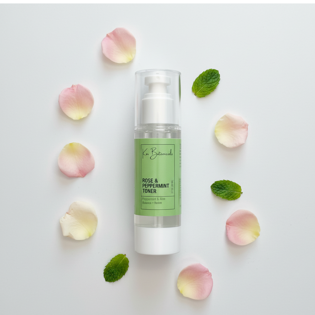 ROSE & PEPPERMINT TONER | Cooling comfort and a fresh, hydrated glow - alcohol-free - Koi Botanicals 2.7oz