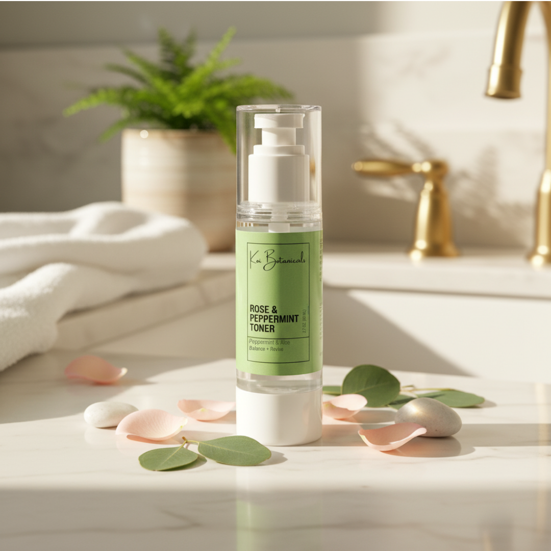 ROSE & PEPPERMINT TONER | Cooling comfort and a fresh, hydrated glow - alcohol-free - Koi Botanicals 2.7oz